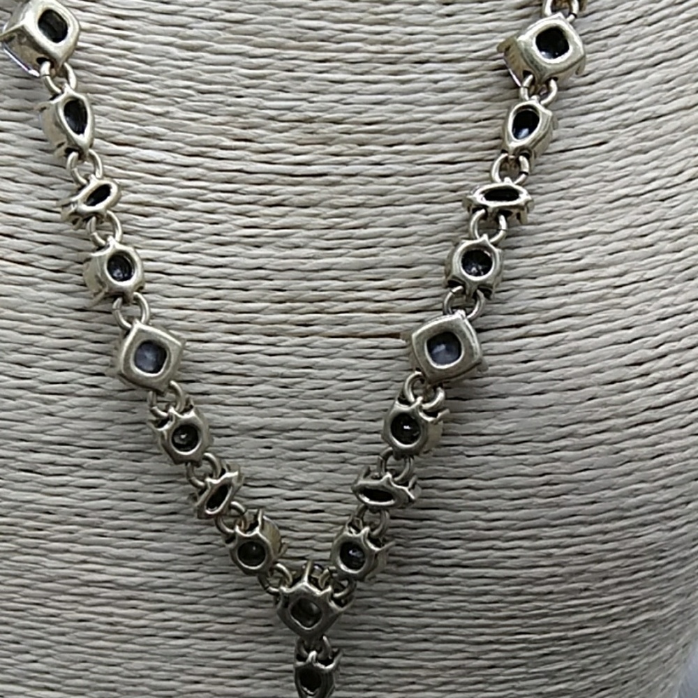J. Crew Steely Grey Crystal Y Necklace - Picture 4 of 7